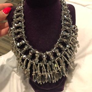 Silver gem glitter necklace